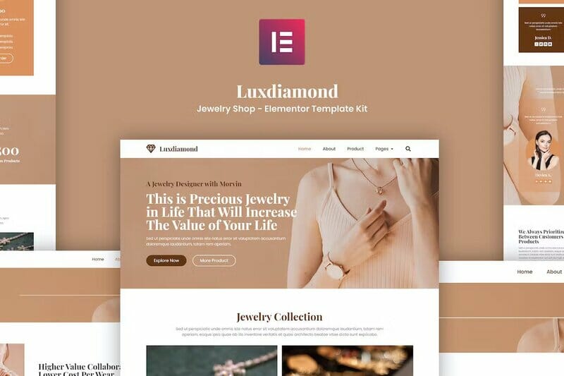 Luxdiamond – Jewelry Shop Elementor Template Kit