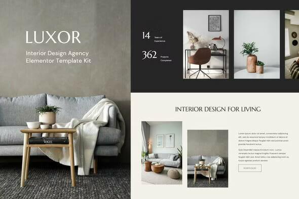 Luxor – Interior Design Agency Elementor Template Kit