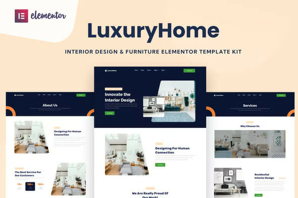 LuxuryHome – Interior Design & Furniture Elementor Template Kit
