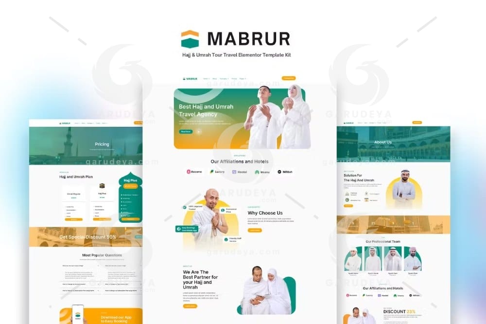 Mabrur – Hajj & Umrah Tour Travel Elementor Template Kit