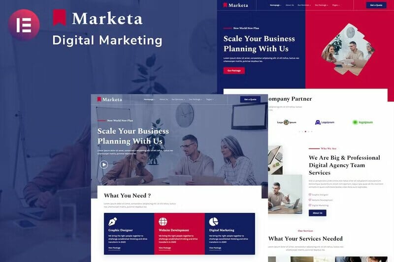 Marketa – Digital Agency Business Services Elementor Template Kit