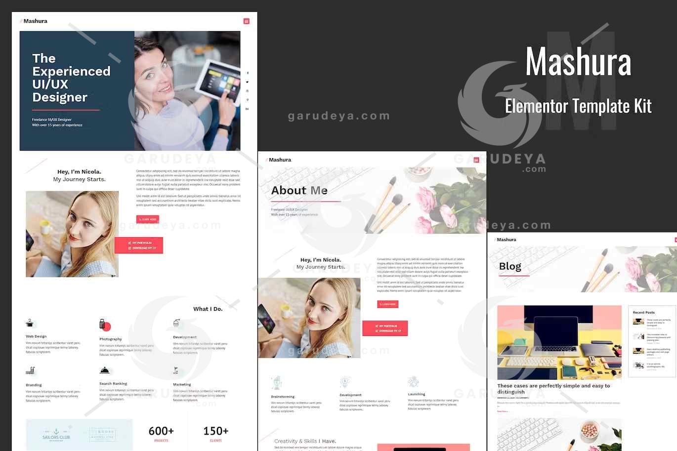 Mashura - Portfolio Elementor Template Kit