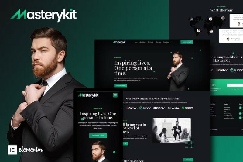 MasteryKit – Business Coach Elementor Template Kit