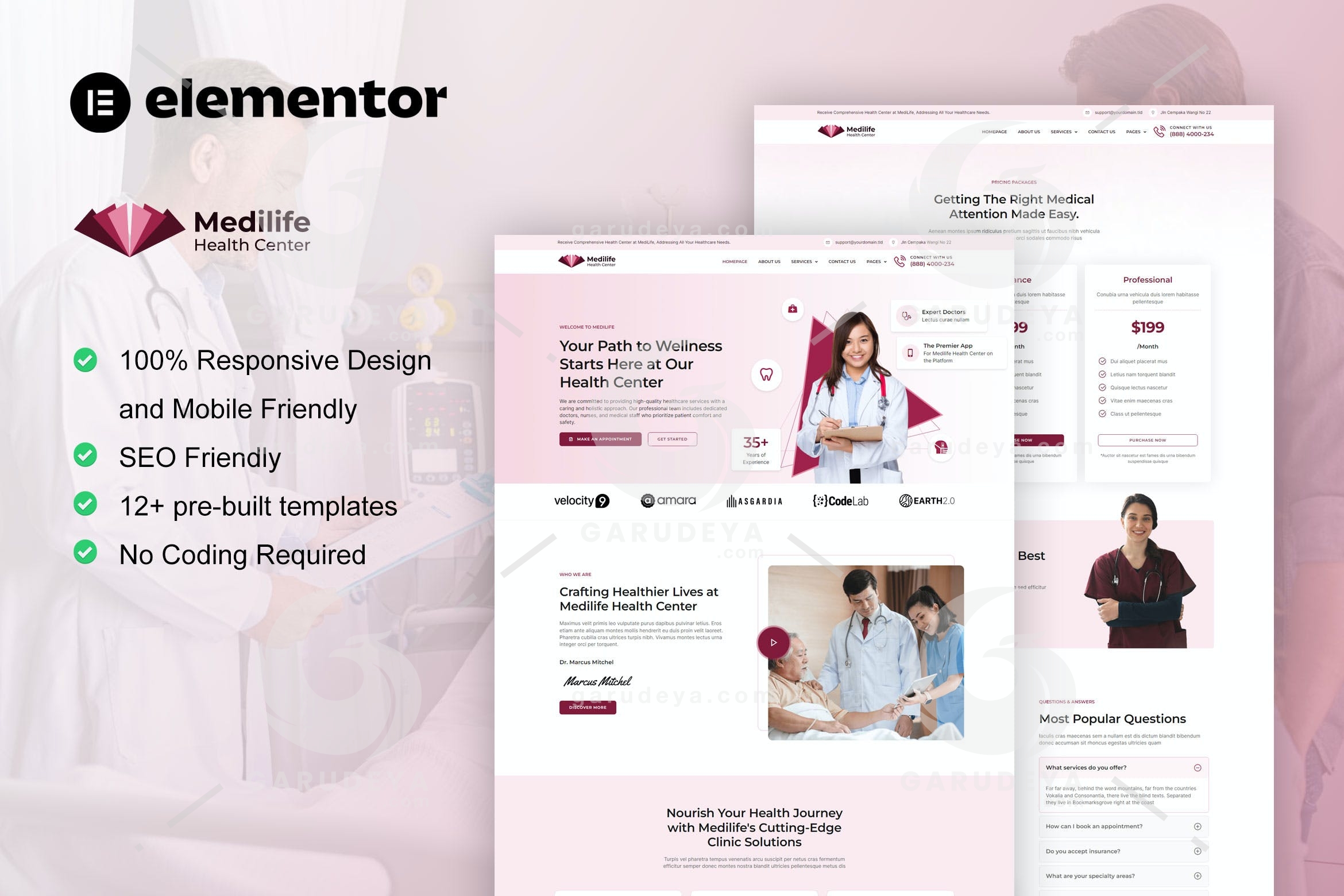 MediLife – Medical Clinic Services Elementor Template Kit