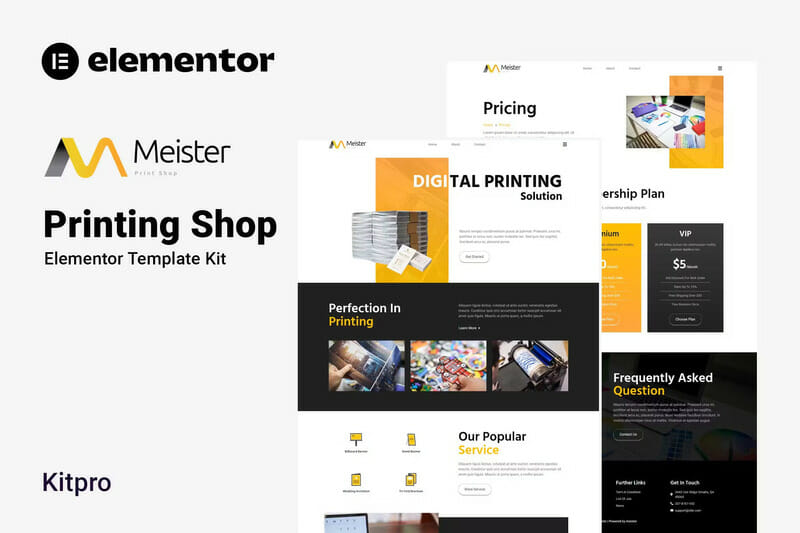 Meister – Printing Shop Elementor Template Kit