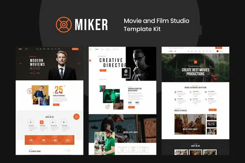 Miker – Movie & Film Studio Elementor Template Kit