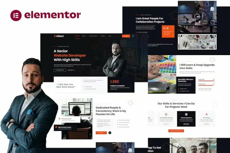 Mileni – Personal Freelancer & Portfolio Showcase Elementor Pro Template Kit