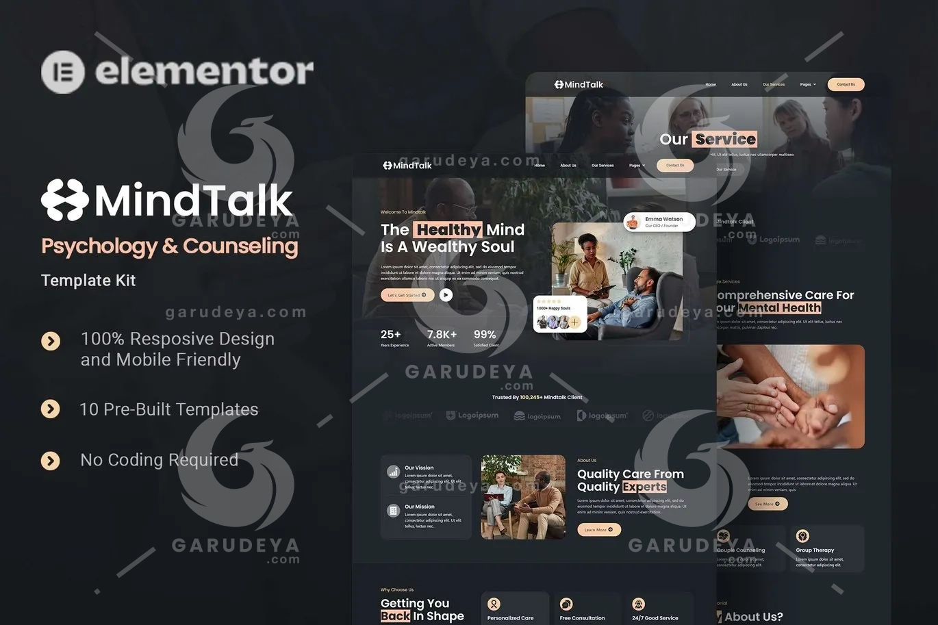 MindTalk – Psychology & Counseling Elementor Template Kit