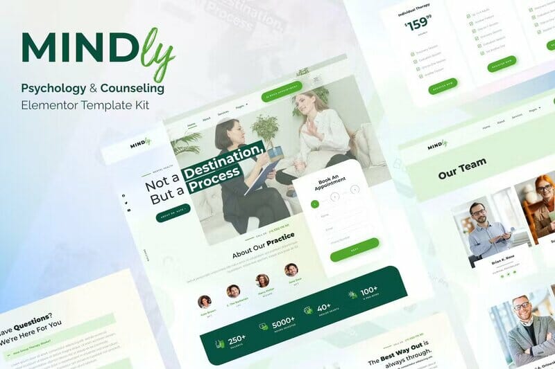 Mindly – Psychology, Therapy & Counseling Elementor Template Kit