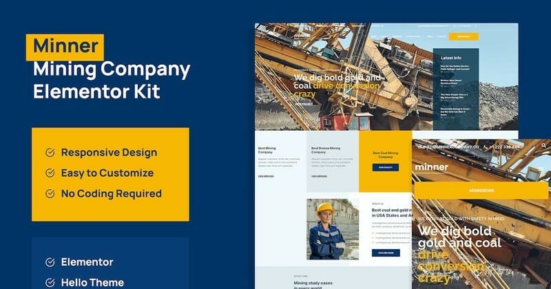 Minner – Construction & Building Elementor Template Kit