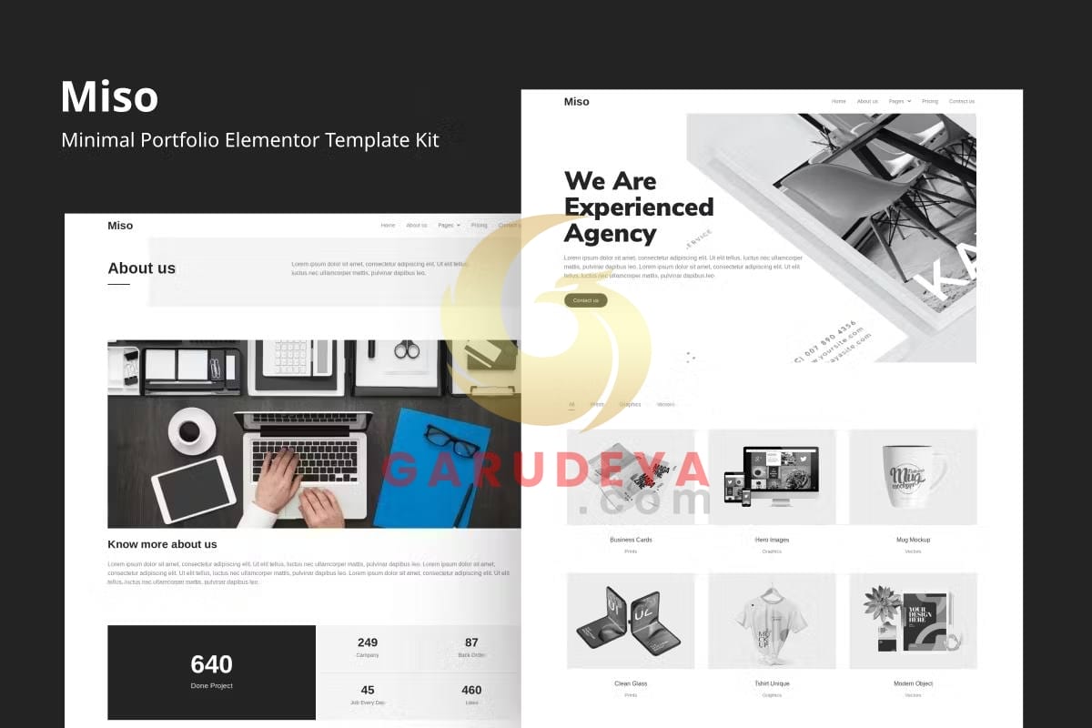 Miso – Minimal Portfolio Elementor Template Kit