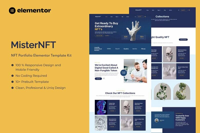 MisterNFT - NFT Portfolio Elementor Template Kit