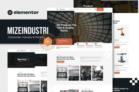 Mizeindustri – Corporate, Industry & Factory Elementor Template Kit