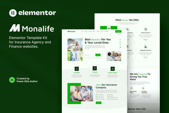 Monalife – Insurance Agency & Finance Elementor Template Kit