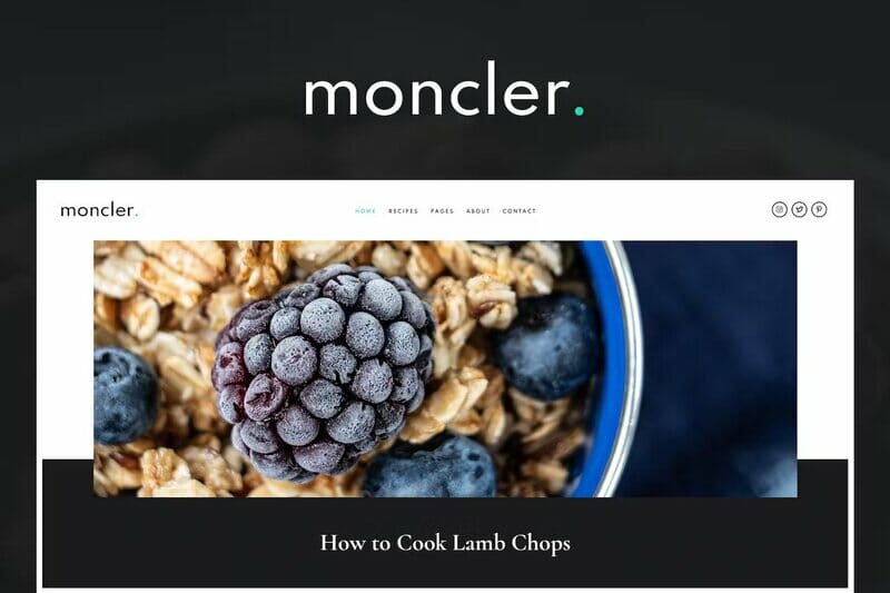 Moncler – Food Blog Elementor Template Kit