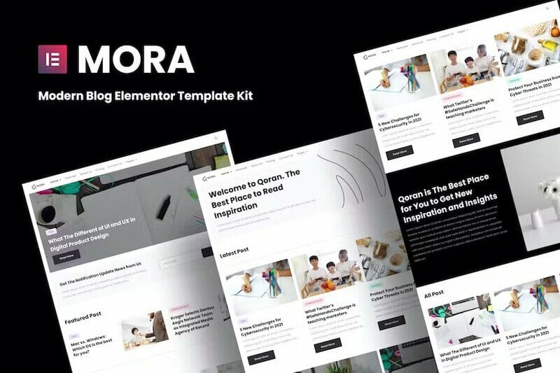 Mora - Modern Blog Elementor Template Kit
