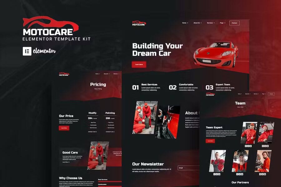 Motocare – Automotive Elementor Template Kit