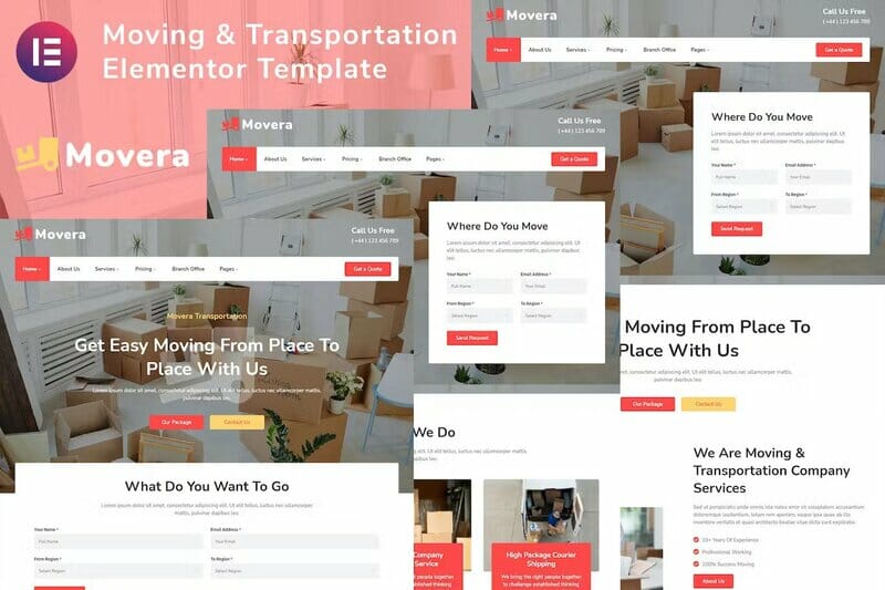 Movera - Moving Company Elementor Template Kit