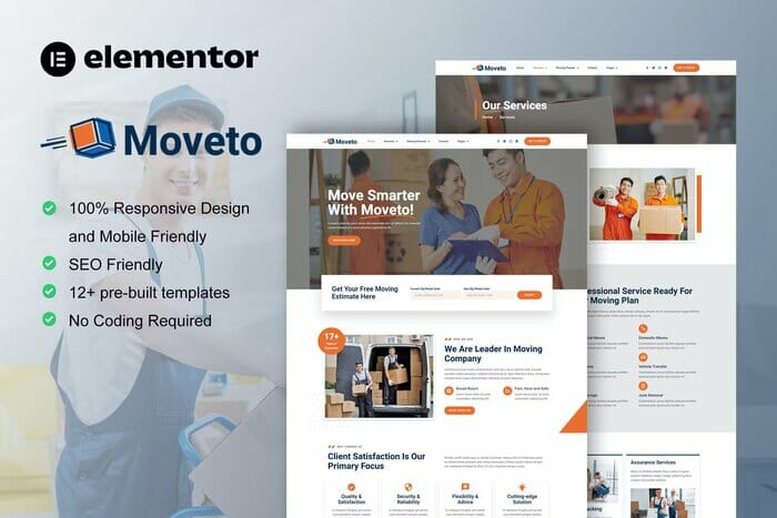 Moveto – Moving Company Elementor Template Kit