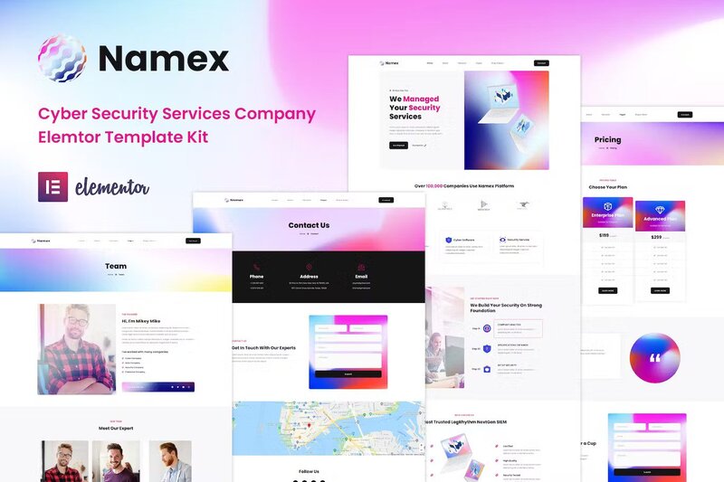 Namex – Cyber Security Services Company Elementor Template Kit