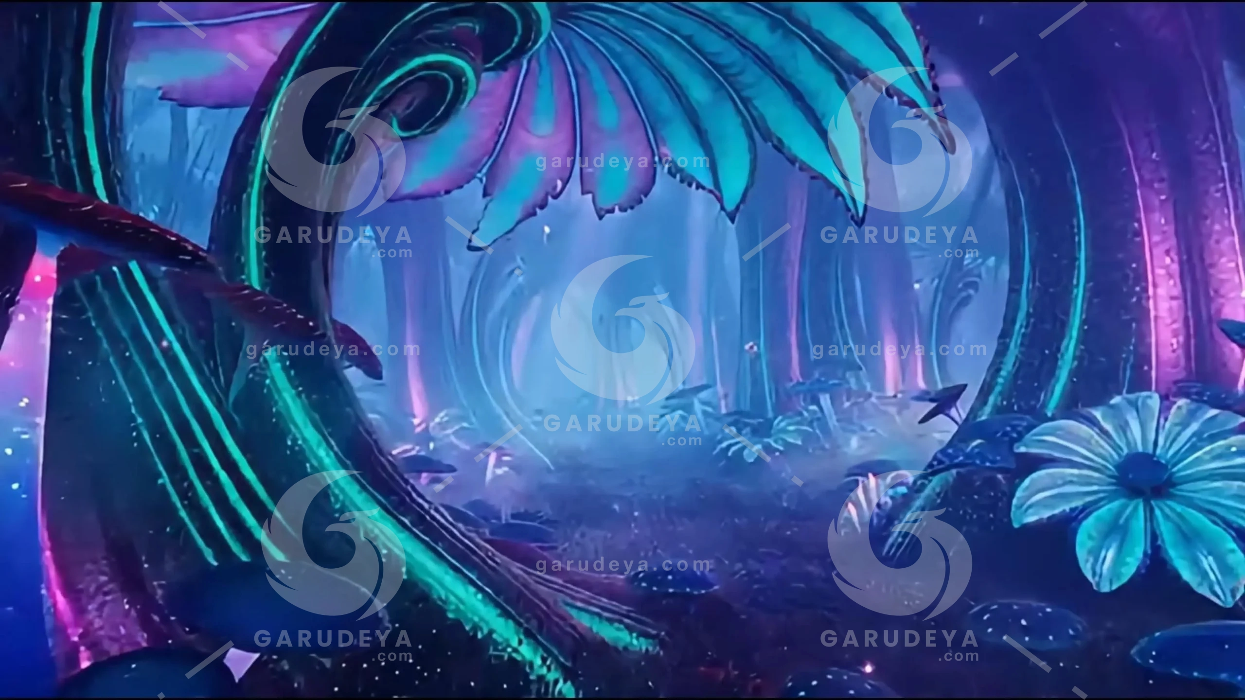 Nature Synthetic Bioluminescent Forest – 4K Video