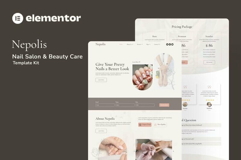 Nepolis – Nail Salon Beauty Care Elementor Template Kit