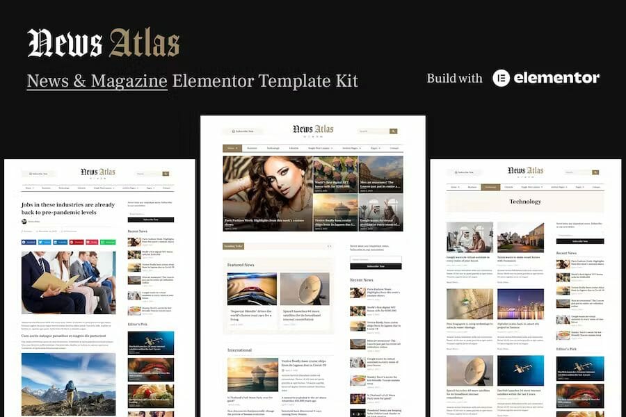 NewsAtlas – News & Magazine Elementor Template Kit