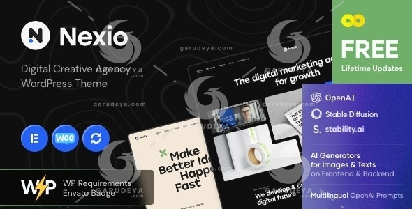 Nexio - Digital Creative Agency WordPress Theme + AI