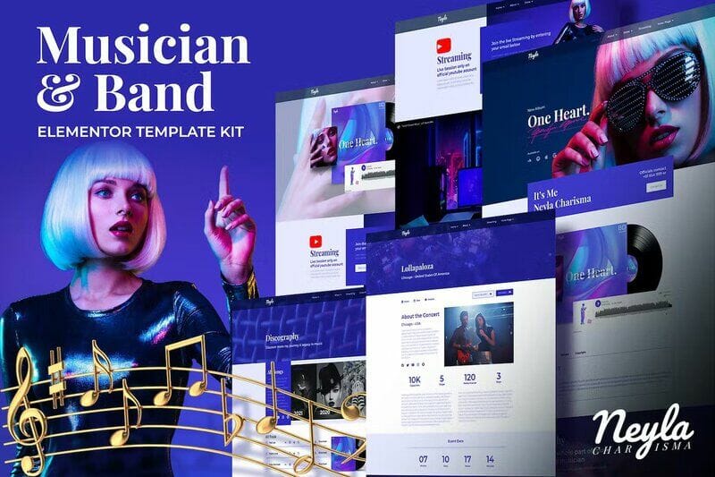 Neyla – Musician & Band Elementor Template Kit