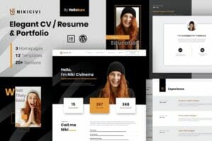 Nikicivi - Elegant CV/Resume & Portfolio Elementor Template Kit