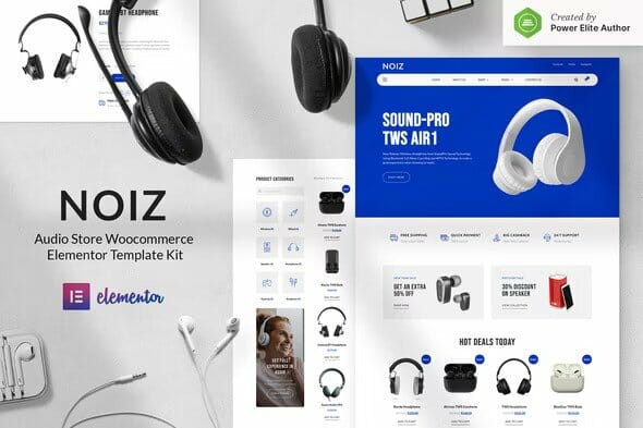 Noiz - Audio Store WooCommerce Elementor Template Kit