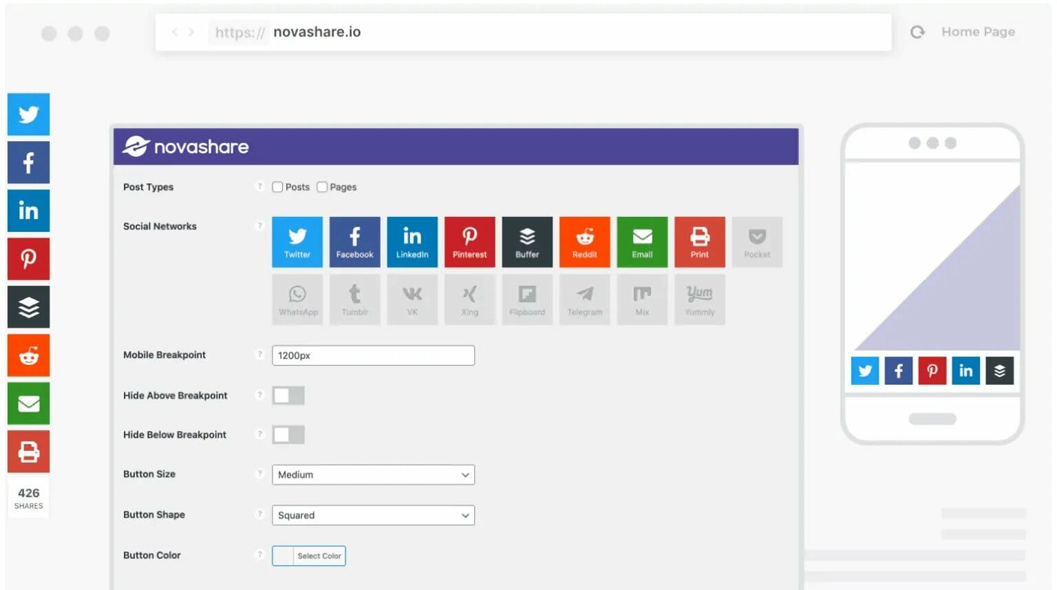 Novashare - WordPress Social Sharing Plugin