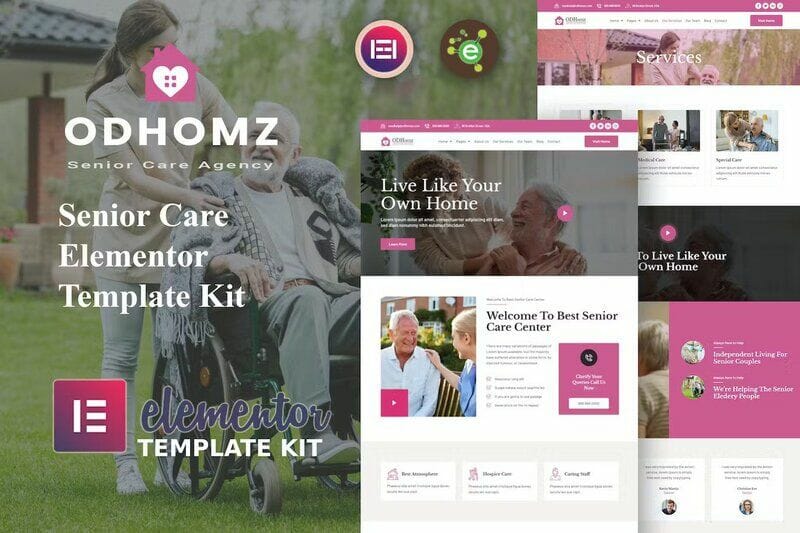 Odhomz – Senior Care Elementor Template Kit