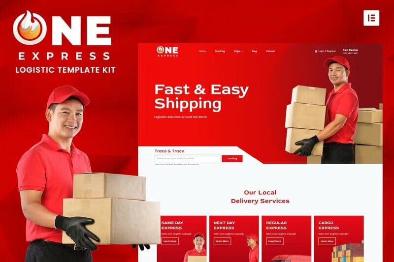 One Express – Logistics & Shipping Elementor Template Kit