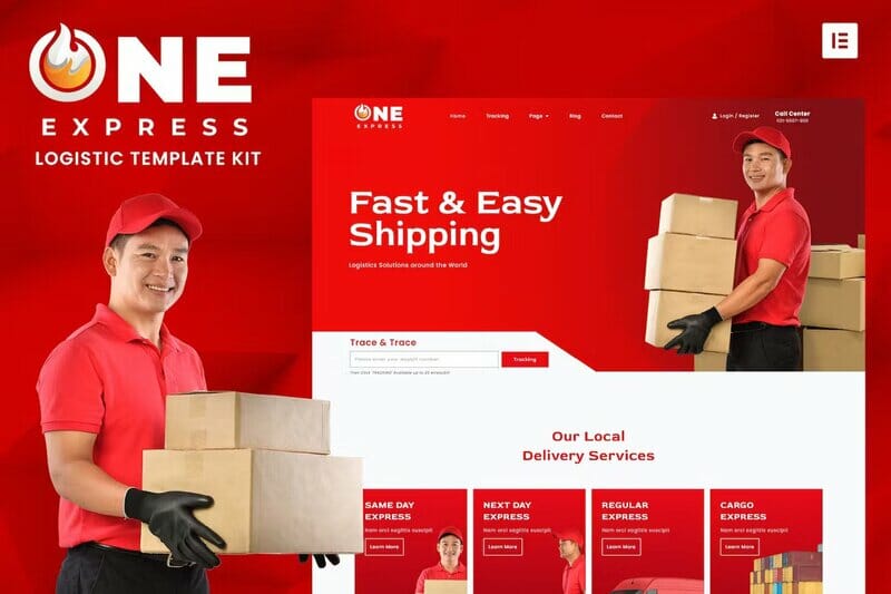 One Express - Logistics & Shipping Elementor Template Kit