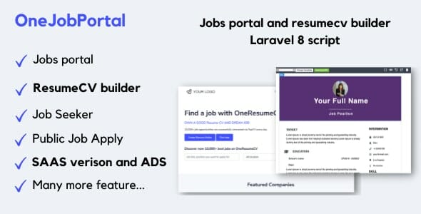 OneJobPortal – Jobs board and resume builder