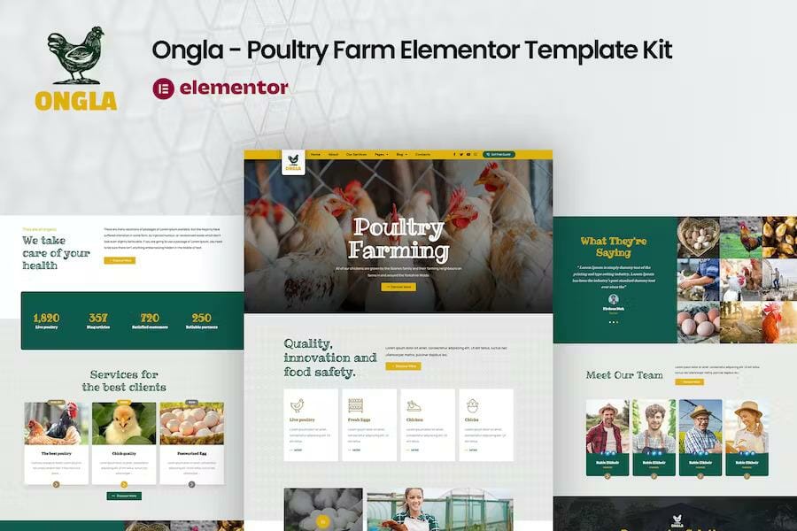 Ongla – Poultry Farm Elementor Template Kit