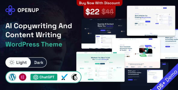 Openup – AI Content Writer & AI Application WordPress Theme