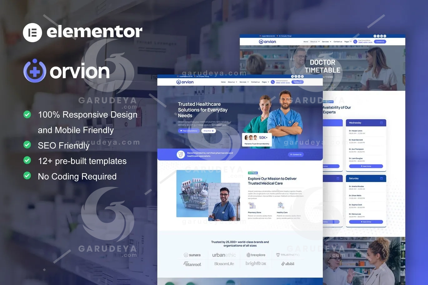 Orvion – Pharmacy & Medical Service Elementor Pro Template Kit