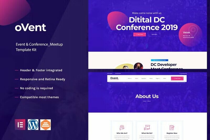 Ovent - Event Conference & Meetup Elementor Template Kit