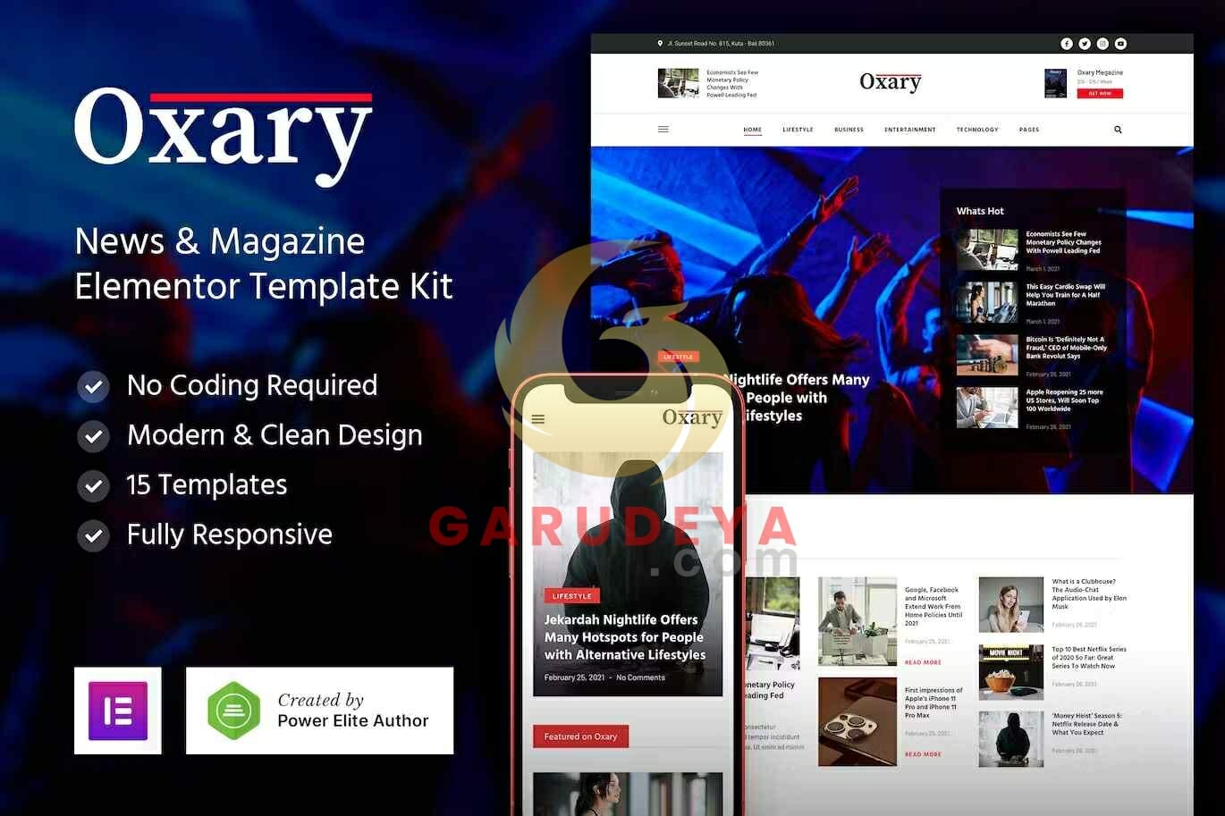 Oxary – News & Magazine Elementor Template Kit