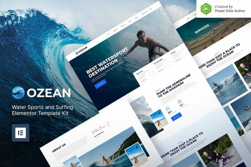 Ozean – Water Sports & Surfing Elementor Template Kit