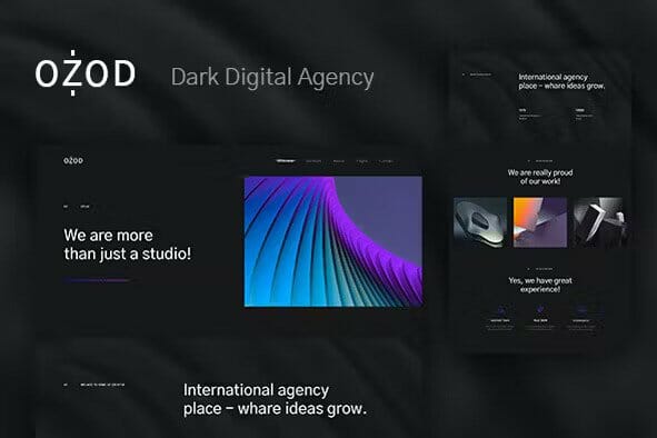 Ozod – Dark Digital Agency Elementor Template Kit