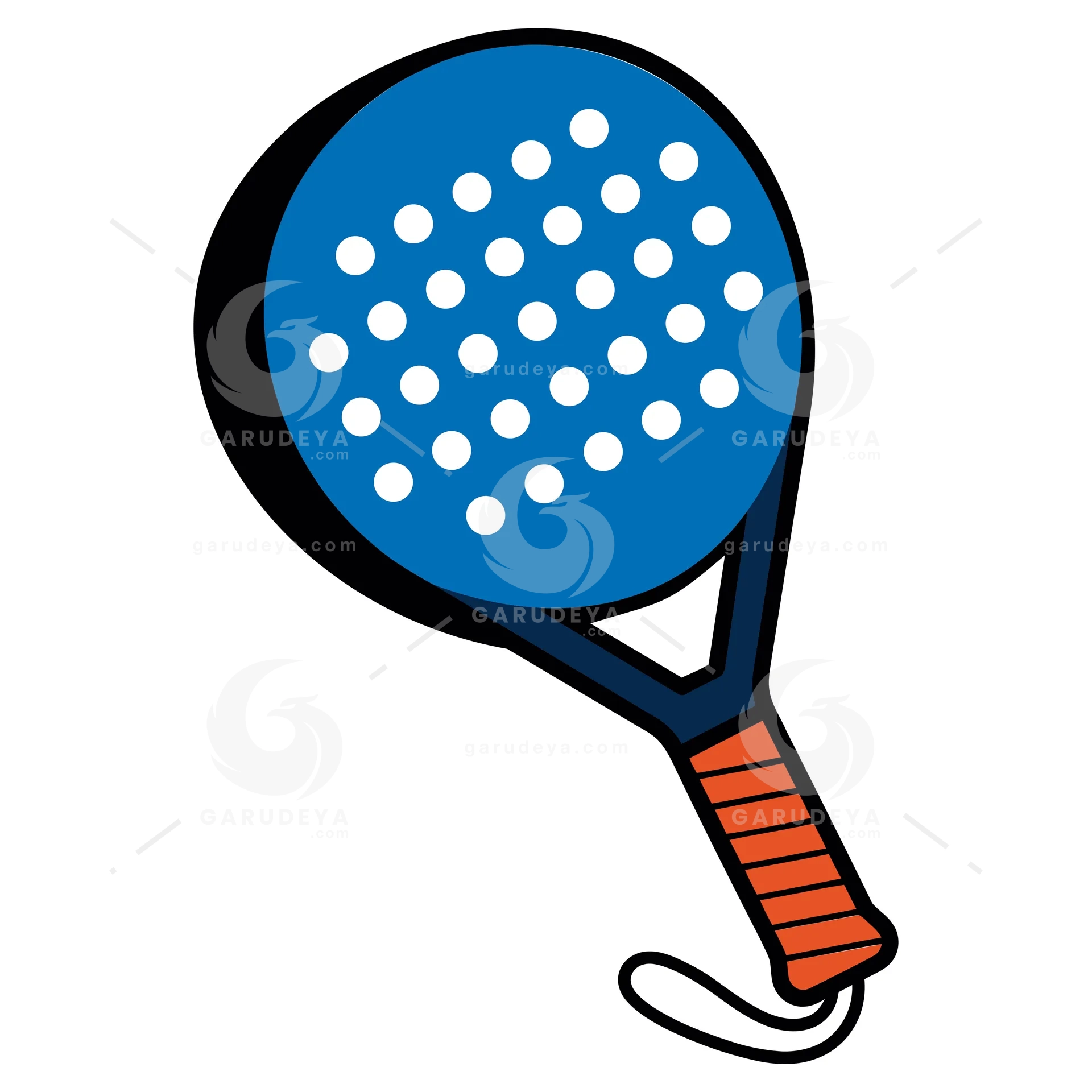 Padel Racket Vector Flat Bold Outline Art
