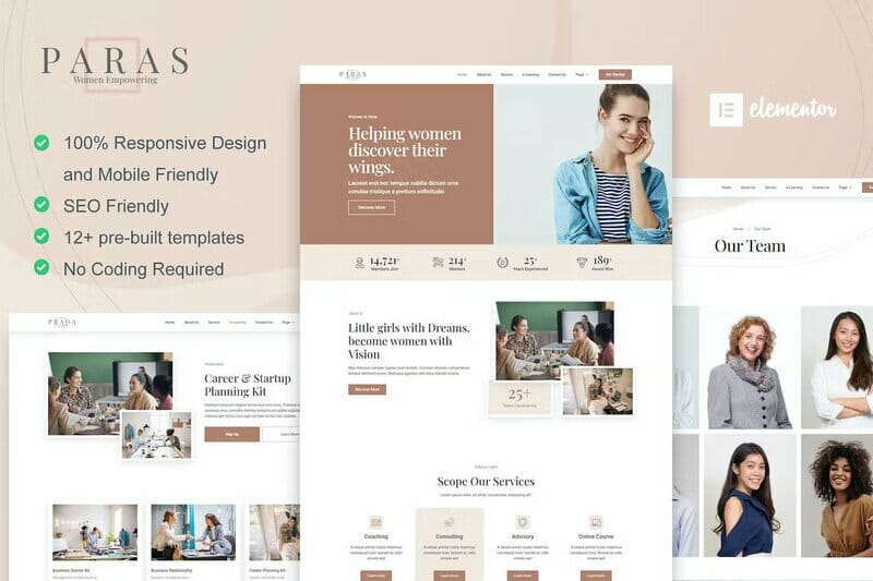 Paras – Business Coach for Women Elementor Template Kit