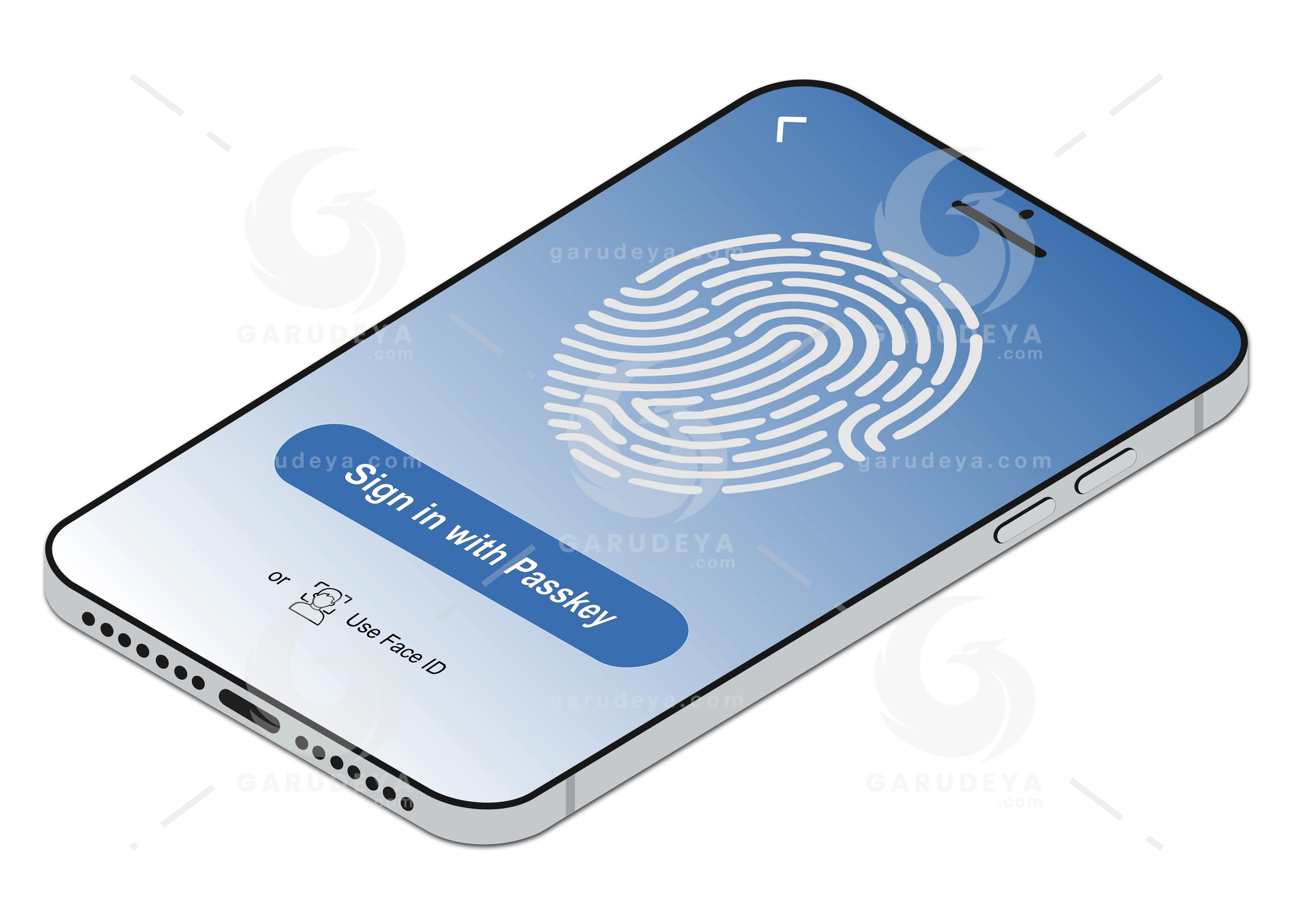 Passkey Login UX Design for Mobile Apps – Vector Stock
