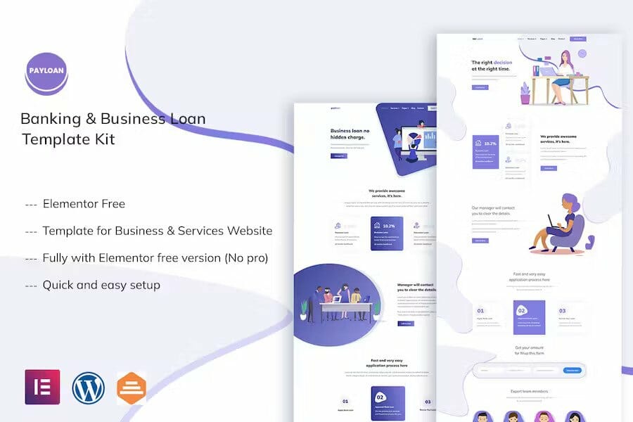 Payloan - Banking & Business Loan Elementor Template Kit