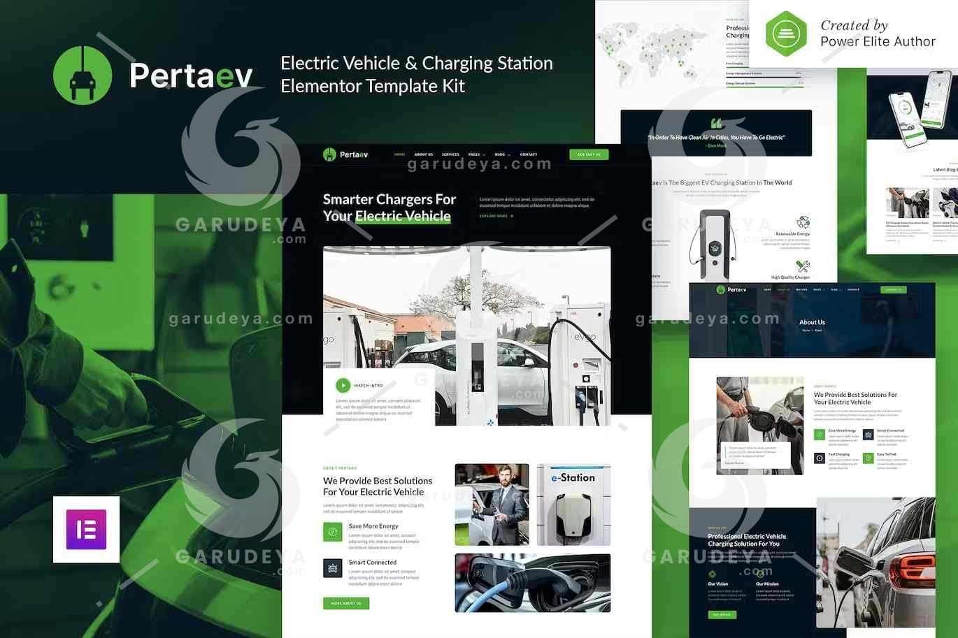 Pertaev – Electric Vehicle & Charging Station Elementor Template Kit