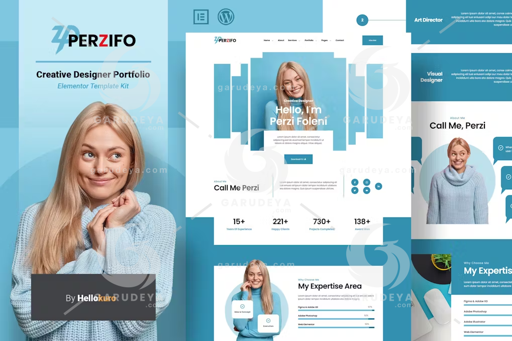 Perzifo – Creative Designer Portfolio Elementor Template Kit