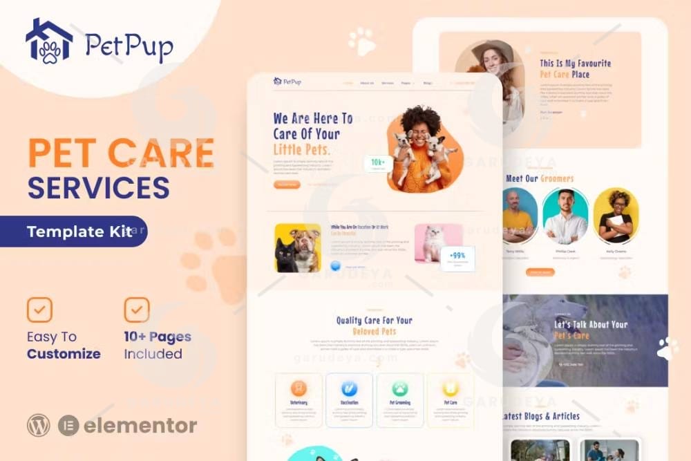 PetPup – Pet Care Services Elementor Template Kit